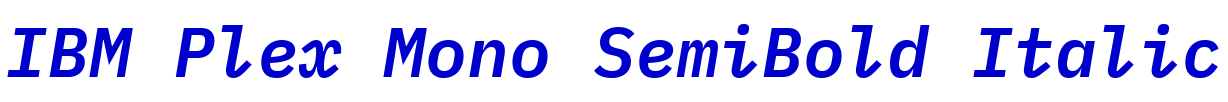 IBM Plex Mono SemiBold Italic police de caractère